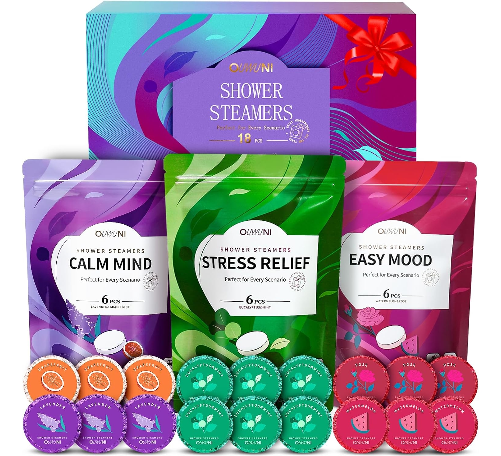 Shower Steamers Aromatherapy, 18 Pack with Natural Organic Essential Oils