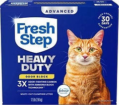 Fresh Step Heavy Duty Odor Block Multi Cat Clumping Litter with Febreze, 17.5 lb