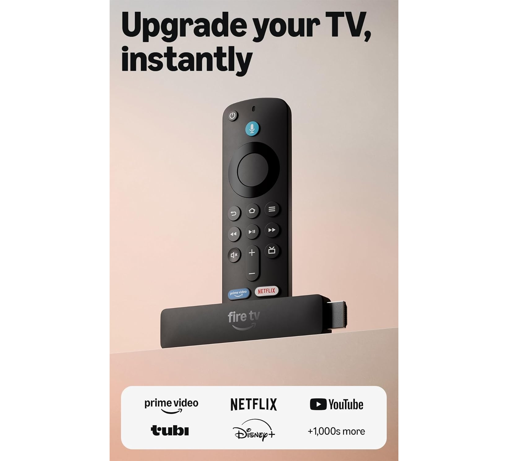 Amazon Fire TV Stick HD (newest model), free & live TV, Alexa Voice Remote