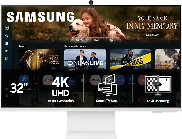Samsung 32 Smart Monitor M8 (M80F) 4K UHD Display, USB-C, HDMI, White