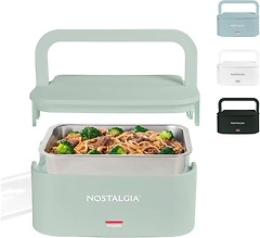 Nostalgia 32 - Ounce Heated Electric Lunch Box, Travel Size, Sage