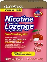 Mini Nicotine Polacrilex Lozenge, 4 mg, Stop Smoking Aid, Cherry Ice Flavor