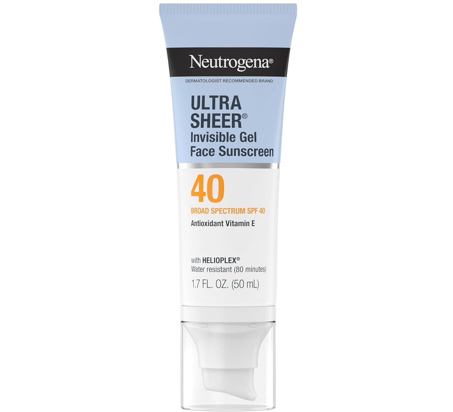 Neutrogena Ultra Sheer Invisible Gel Face Sunscreen SPF 40, 1.7 oz