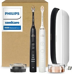 Philips Sonicare DiamondClean 9000 Electric Toothbrush, 2 - Pack, Black & Rose Gold