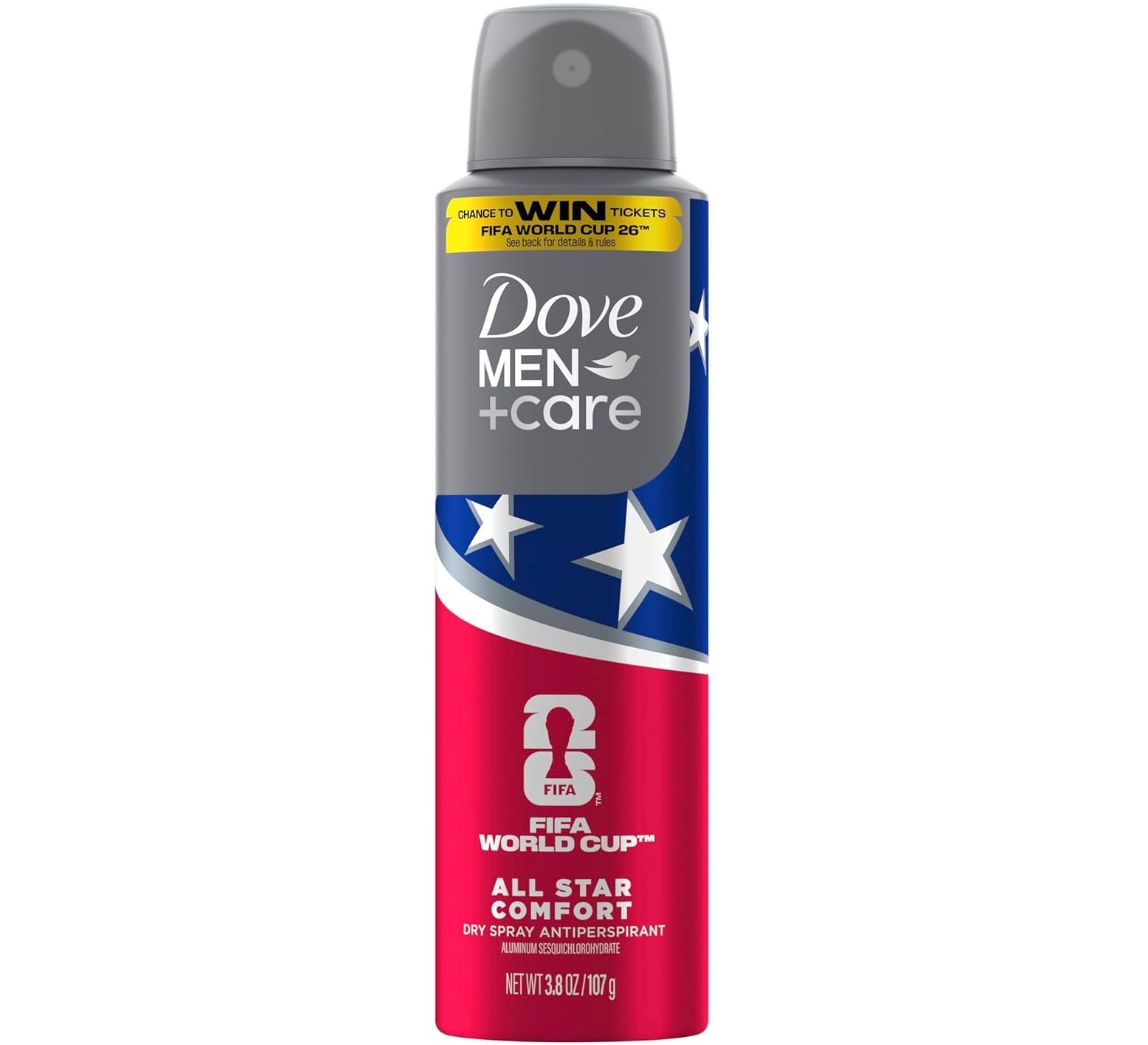 DOVE MEN + CARE All Star Comfort Dry Spray Antiperspirant, 3.8 oz, 72H Protection