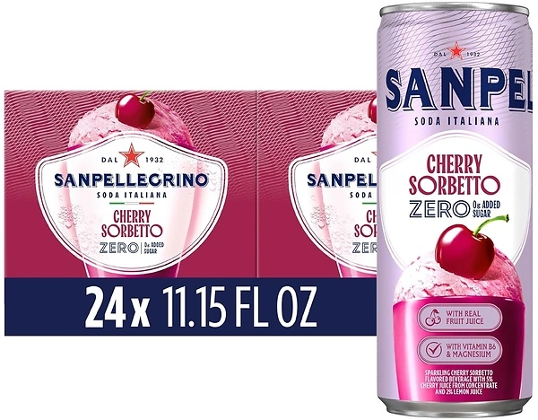 Sanpellegrino Cherry Sorbetto Italian Sparkling Drink, 24-Pack