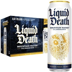 Liquid Death Still Mountain Water, King Size 19.2 Fl Oz, 12 Cans