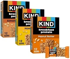 KIND Breakfast Protein Bars Variety Pack, Gluten Free, 8g Protein, 18 Count