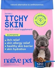 GutWell Itchy Skin Dog Itching Relief & Allergy Relief, 120 Scoops