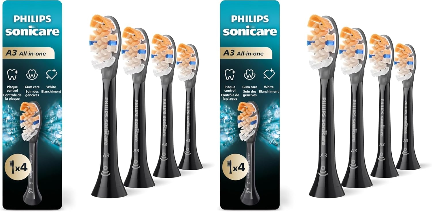 Philips Sonicare A3 All-in-One Replacement Electric Toothbrush Heads, 8 Pack