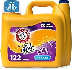 ARM & HAMMER Plus OxiClean Liquid Laundry Detergent, 122 Loads, 158.6 Fl Oz