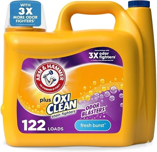 ARM & HAMMER Plus OxiClean Liquid Laundry Detergent, 122 Loads, 158.6 Fl Oz