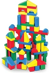 Melissa & Doug Wooden Building Blocks, 100-Piece Set, Classic Toddler Toys
