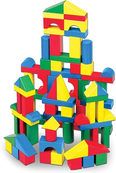 Melissa & Doug Wooden Building Blocks, 100-Piece Set, Classic Toddler Toys