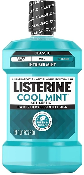 Listerine Cool Mint Antiseptic Mouthwash, Daily Oral Rinse, 1.5 L
