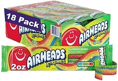 Airheads Xtremes Belts Candy, Rainbow Berry Flavor, 2 oz, 18-Pack