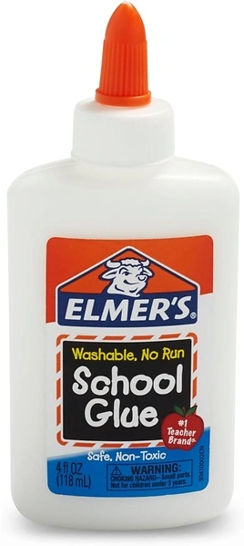 Elmer's Liquid School Glue, Washable, Safe and Nontoxic, 4oz