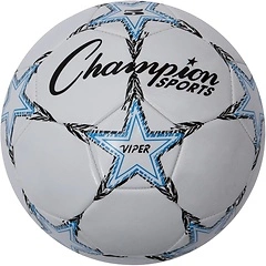 Champion Sports Viper Soccer Ball, Size 5 – Soft Touch TPU Cover, Blue/Black/White