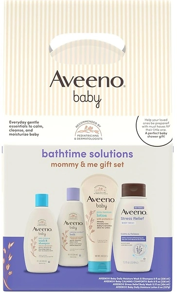 Aveeno Baby Bathtime Solutions Gift Set, Baby Wash & Shampoo, 4 items