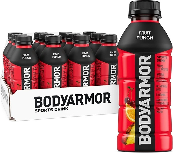 BODYARMOR Sports Drink, Fruit Punch, Electrolyte Hydration, 16 Fl Oz, 12 Pack