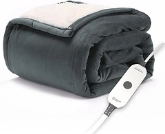 Sunbeam Electric Throw Heated Blanket, 4 Heat Settings, Night Fog Color, 50" x 60"