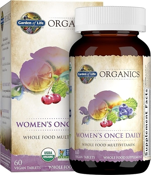 Garden of Life Organics Multivitamin for Women, Once Daily, 60 Tablets