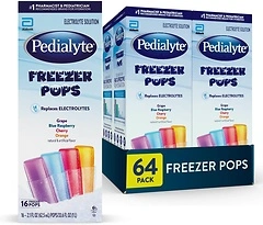 Pedialyte Electrolyte Solution Freezer Pops, Hydration Variety Pack, 64 Count