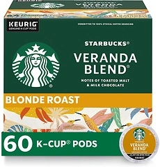 Starbucks K-Cup Coffee Pods, Blonde Roast Hot or Iced Coffee, 60 Pods