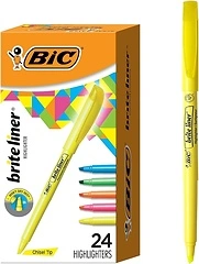 BIC Brite Liner Highlighter Set, Chisel Tip, 24-Count Pack, Assorted Colors