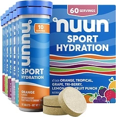 Nuun Sport Electrolyte Tablets, Magnesium, Calcium, Potassium, 6 Pack (60 Servings)