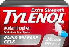 Tylenol Extra Strength Acetaminophen Rapid Release Gels, 500 mg, 24 ct