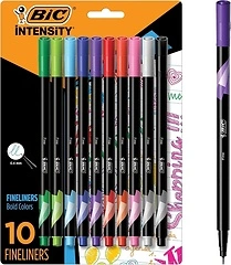 BIC Intensity Fineliner Marker Pen Set, Fine Point (0.4 mm), 10 Count
