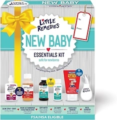 Little Remedies New Baby Essentials Kit with Saline Spray, Diaper Rash Cream & More