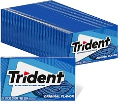 Trident Original Flavor Sugar-Free Chewing Gum, 14 Pieces, Pack of 24