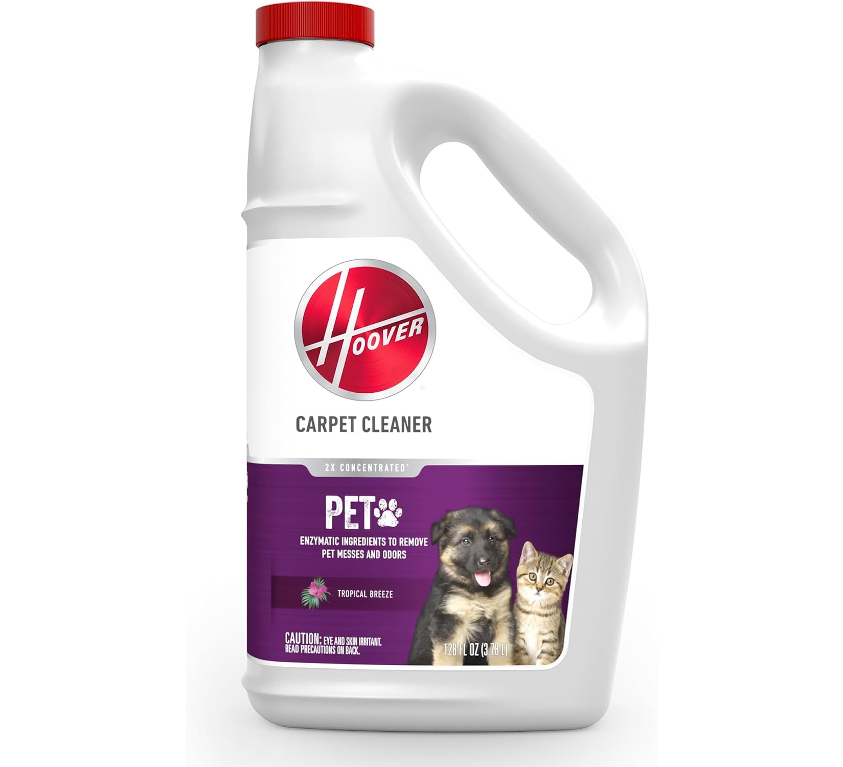 Hoover Pet Carpet Cleaner Solution, 128 oz., Tropical Breeze Scent, Deep Cleaning