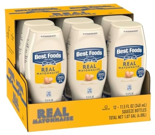 Best Foods Real Mayonnaise Squeeze Bottle, 11.5 oz, Pack of 12