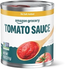 Amazon Fresh Tomato Sauce, No Salt Added, 8 Oz