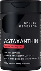 Sports Research Triple Strength Astaxanthin 12mg w/Organic Coconut Oil, 60 Softgels