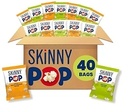 SkinnyPop Popcorn, Original & Dairy-Free White Cheddar Variety Pack, 40 Count