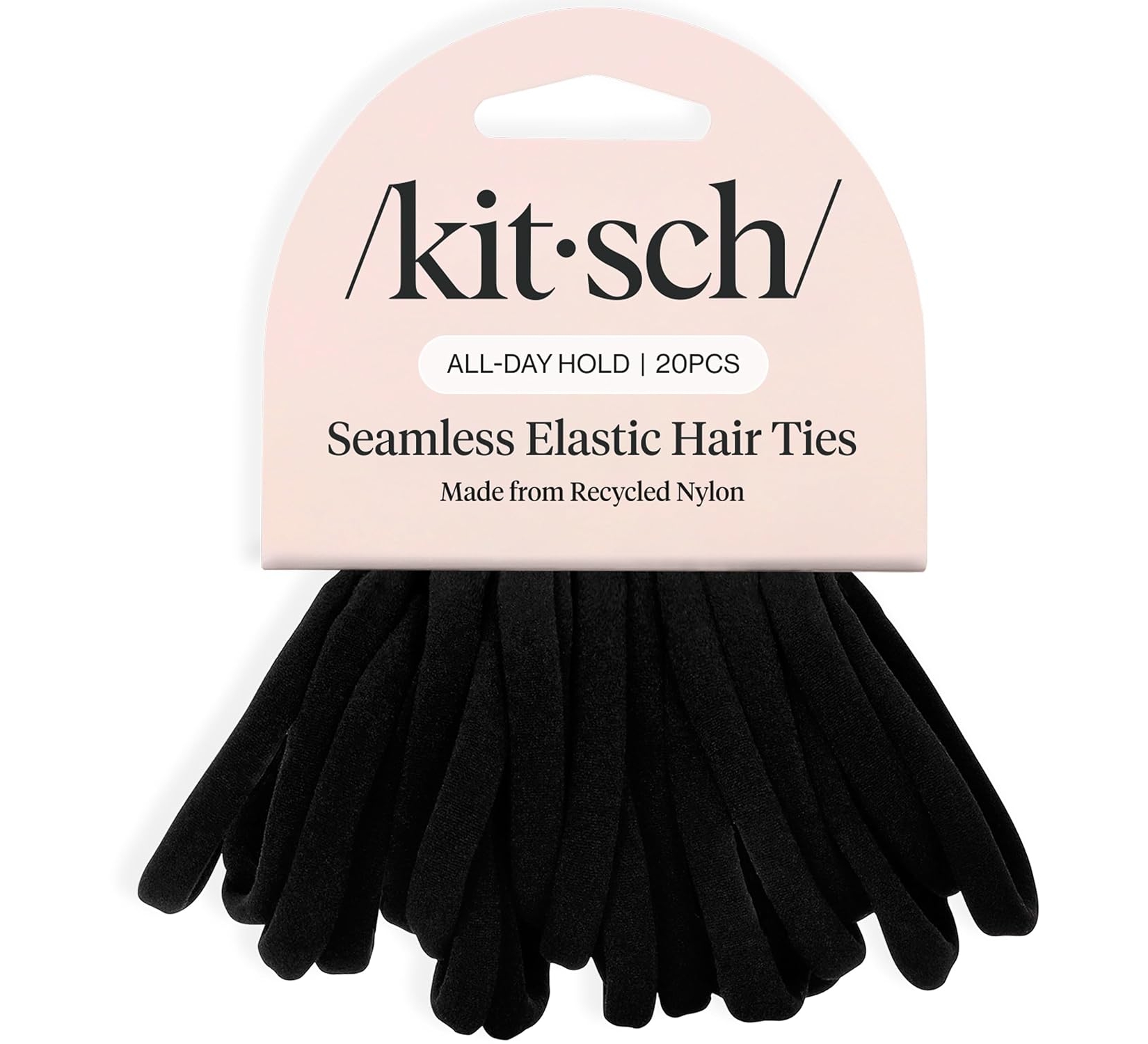 Kitsch Nylon Hair Ties No Damage, Stretchable Hair Bands, 20 Pcs
