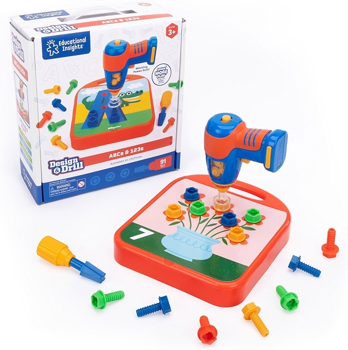 Educational Insights Design & Drill ABCs & 123s - Building Toys for Toddlers