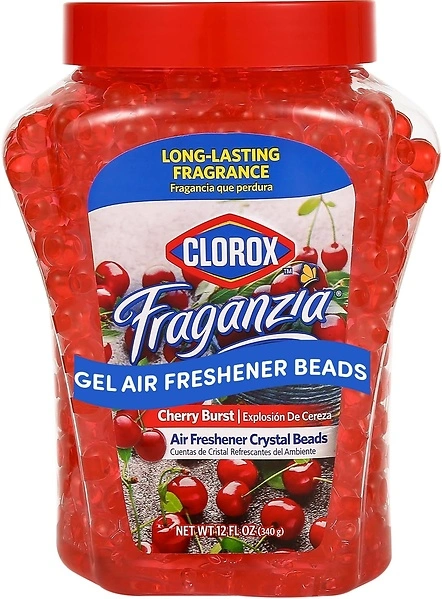 Clorox Fraganzia Crystal Beads Air Freshener, Cherry Burst Scent, 12 Fl Oz