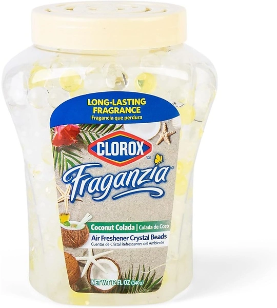 Clorox Fraganzia Crystal Beads Air Freshener, Coconut Colada Scent, 12 Fl Oz