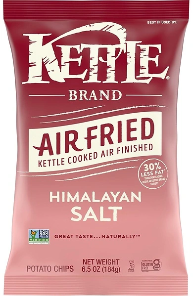 Kettle Brand Potato Chips, Air Fried Himalayan Salt Kettle Chips, 6.5 Oz Bag