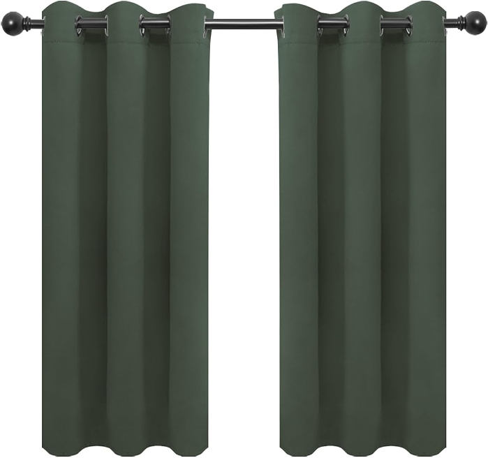 Easy-Going Blackout Curtains, Thermal Insulated, Noise Reduction, 2 Panels (34x54 in)