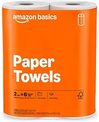 Amazon Basics 2-Ply Flex-Sheets Paper Towels, 2-Pack, 150 Sheets per Roll