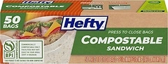 Hefty Compostable Press-To-Close Sandwich 50 Count