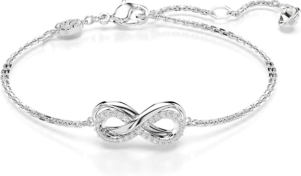 Swarovski Hyperbola Bracelet, Clear Infinity Motif with Crystals in Rhodium Setting