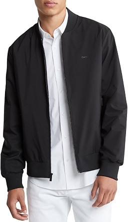 Calvin Klein Men's Matte Logo Zip Bomber Jacket