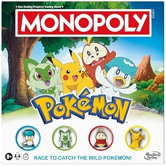Monopoly Pokemon Edition Board Game, Ages 8 and Up, 2 to 4 Players, 45 Mins